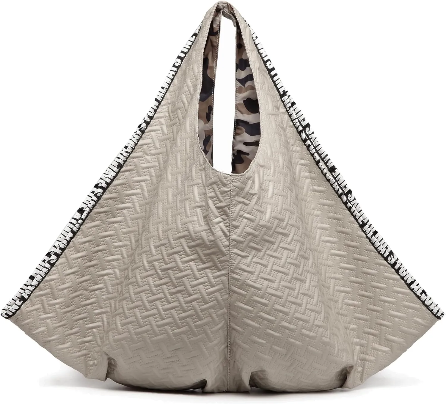 Gold Textured Faux Leather Reversible Hobo Handbag