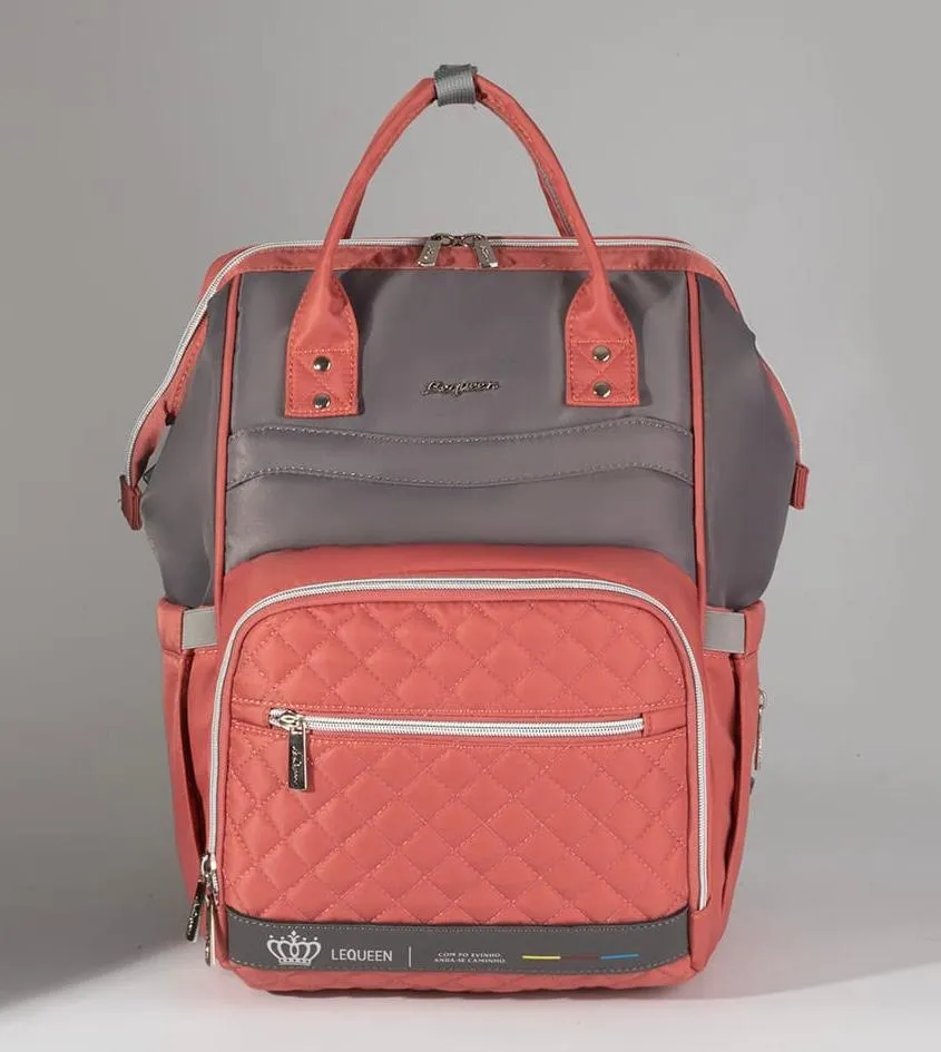 Grey/Pink Lequeen Diamond 7TH Edition Waterproof Original Diaper Bag