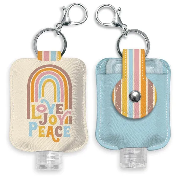 Hand Sanitizer Holder With Travel Bottle - Love Joy Peace