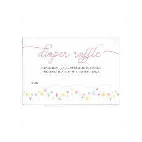 Hearts and Stars Diaper Raffle Ticket Template