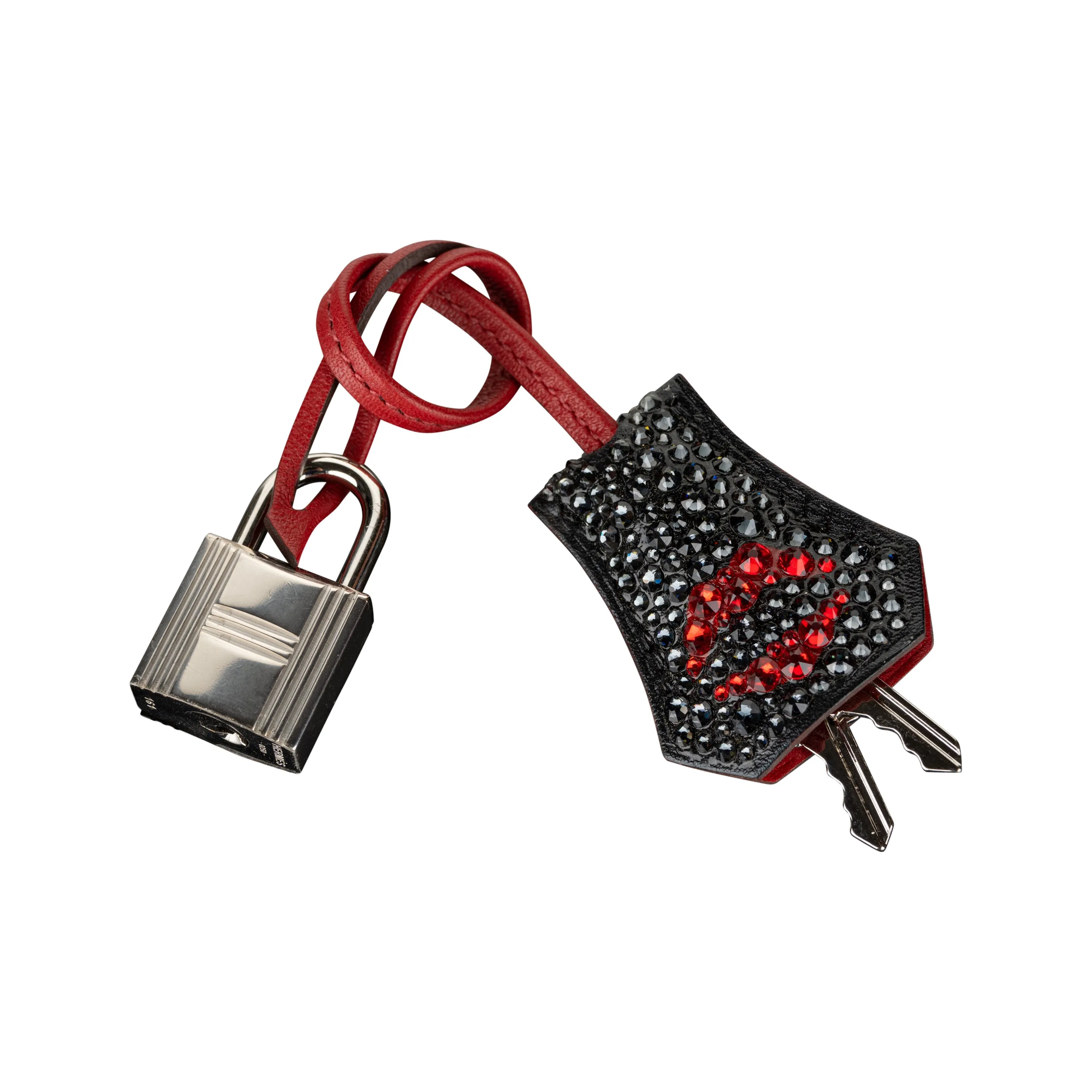 Hermès 25cm Birkin Customized "Kiss Me" Lips Swarovski Crystal Palladium Hardware