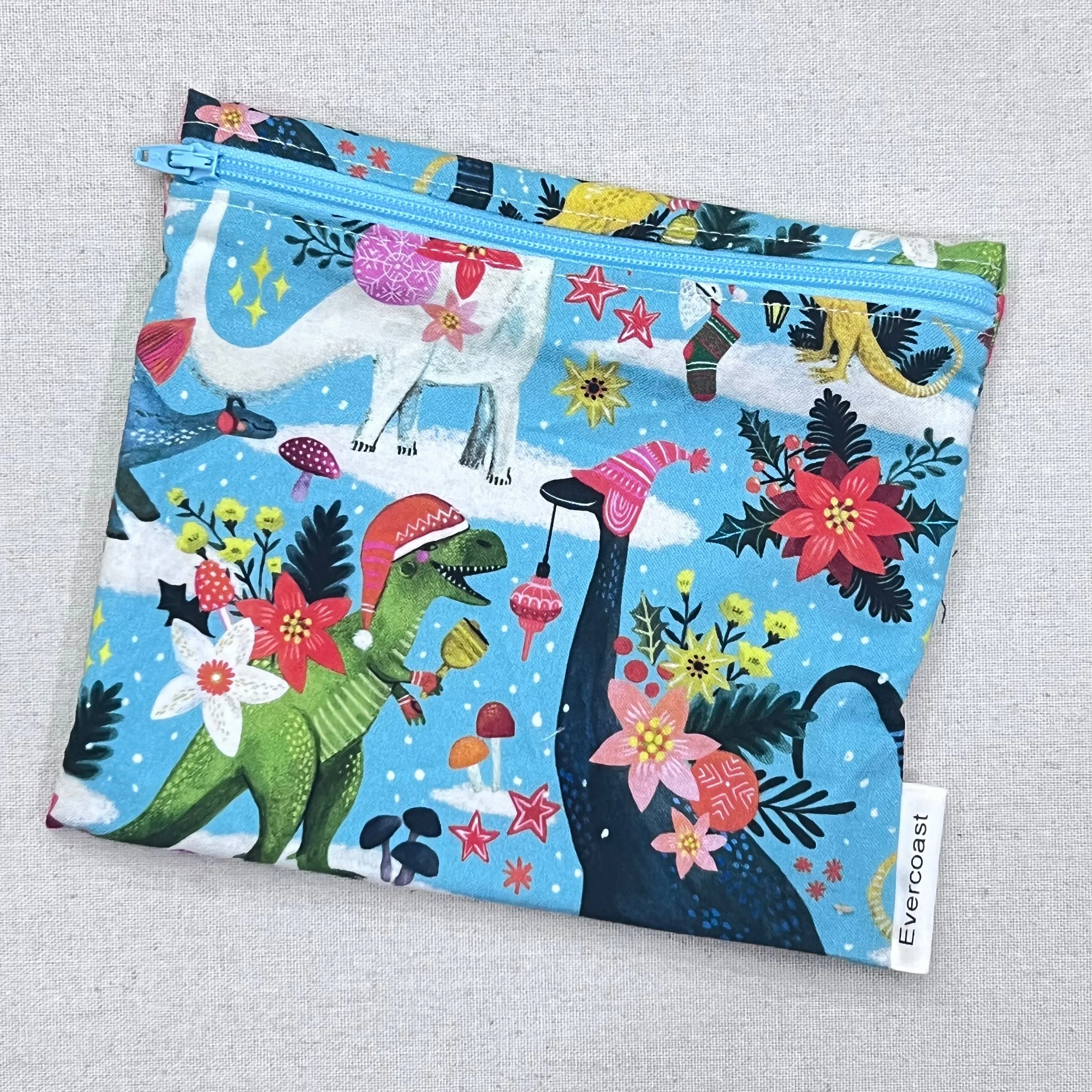 Holiday Dino Reusable Sandwich Bag