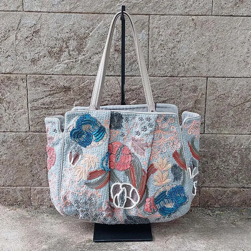 Jamin Puech/Gray sequin embroidery handbag
