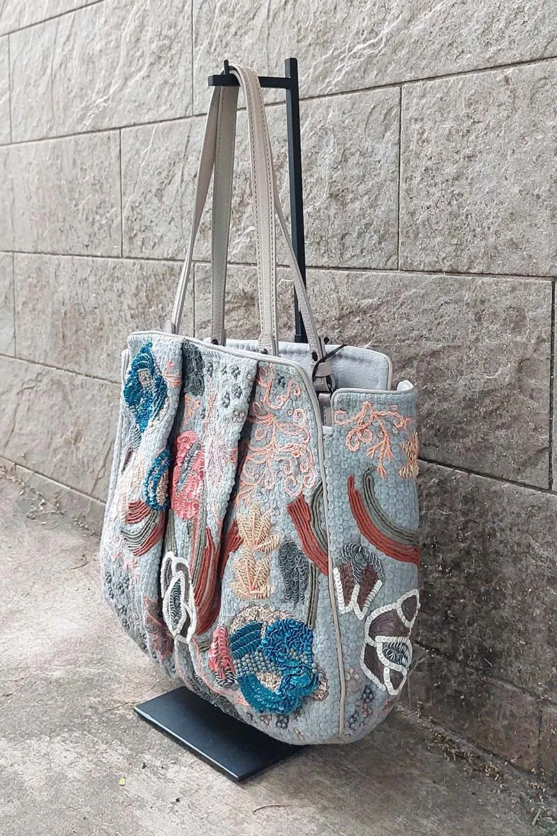 Jamin Puech/Gray sequin embroidery handbag