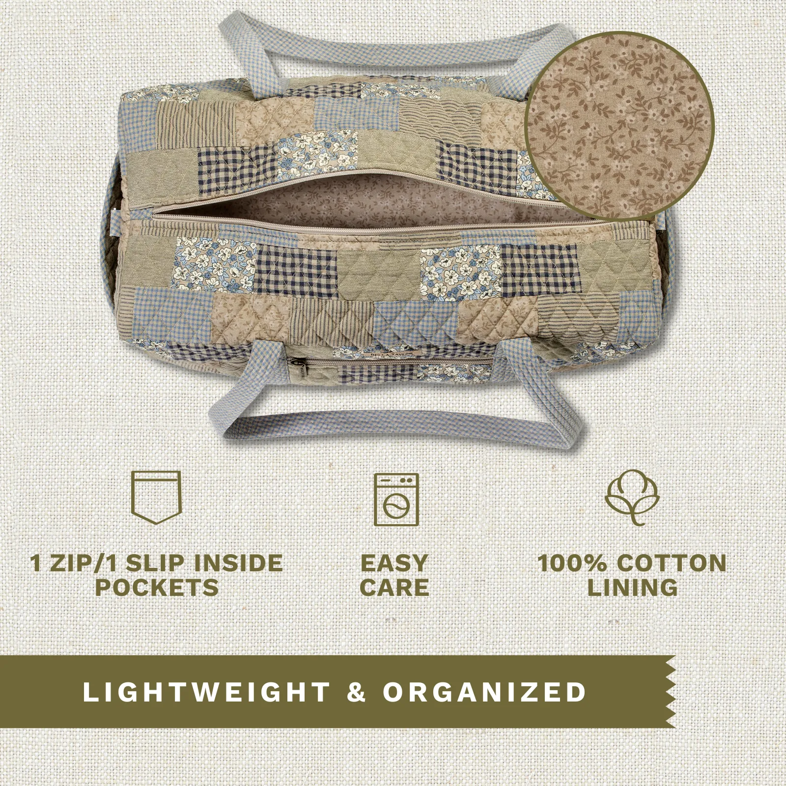 Khaki Patchwork Duffle