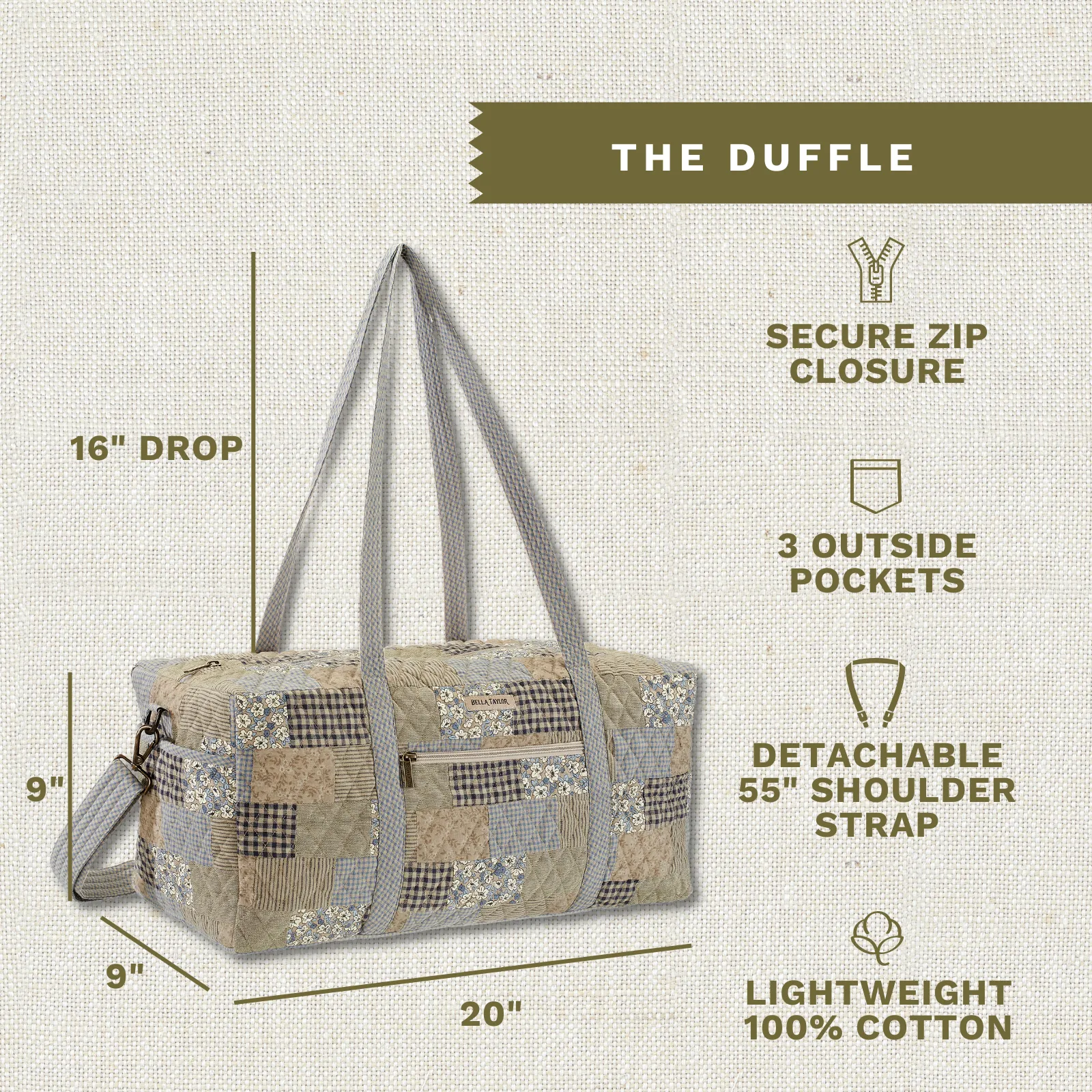 Khaki Patchwork Duffle
