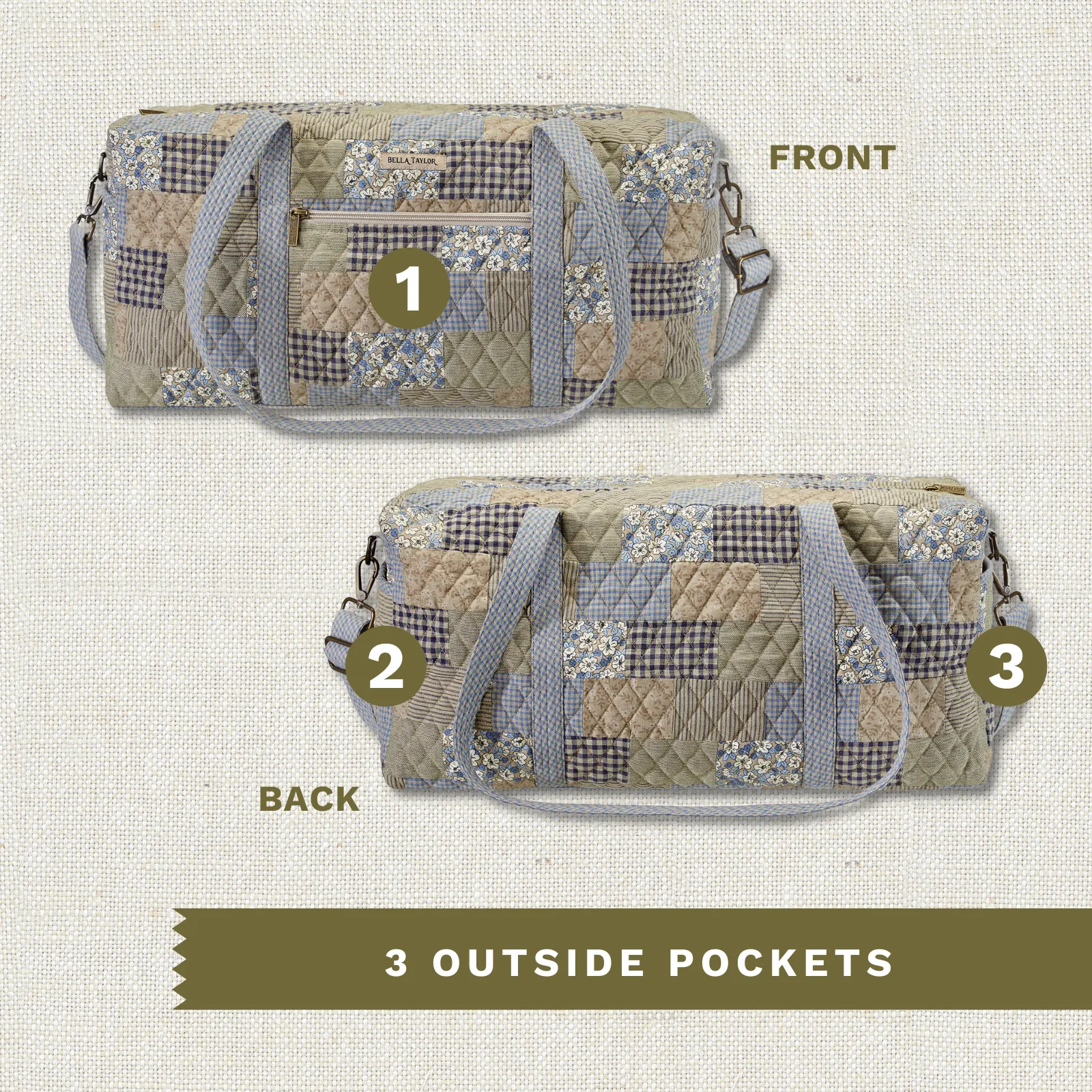 Khaki Patchwork Duffle