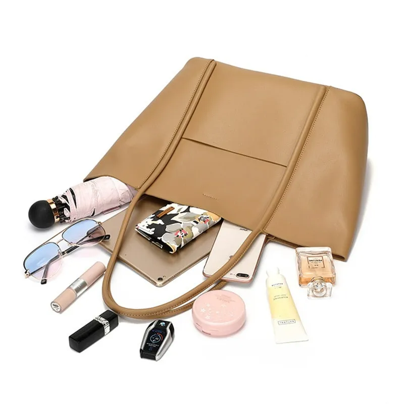 Large Luxury Leather Shoulder Bag Women Tote Bag