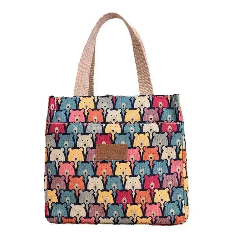Lunch At Work Lunch Box Bag Aluminum Foil Thickening Handheld Canvas Insulated Lunch Bag for Women  Stylish Tote  Work Lunch Bag