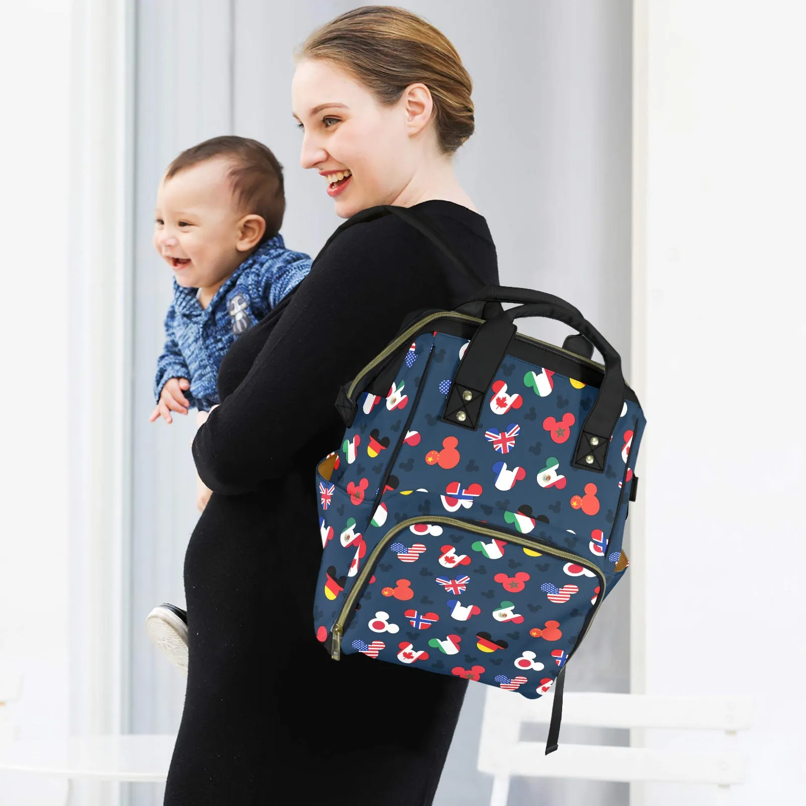Mickey Flags Multi-Function Diaper Bag