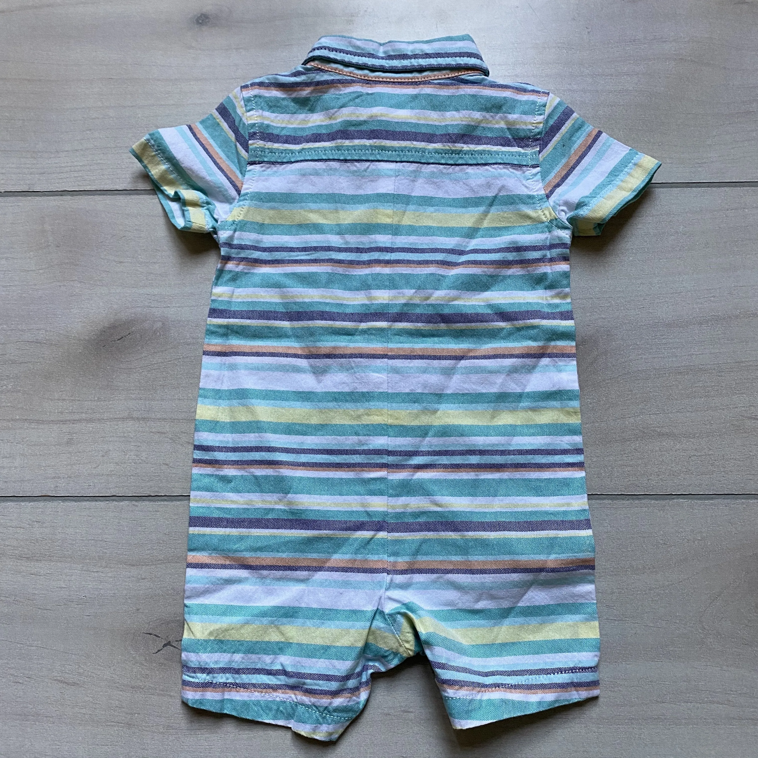 NEW Gymboree Green & White Pastel Striped Romper