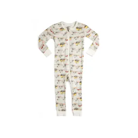 Organic Cotton Zipper Pajama, Vintage Trailers