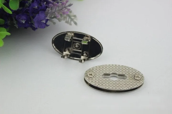 Oval Twist Turn Lock Bag Hardware Gold Silver Gunmetal Bronze 1/10 pcs Handmade Purse Handbag Making Metal 47 23 mm 1 7/8 7/8" Supplies Bulk