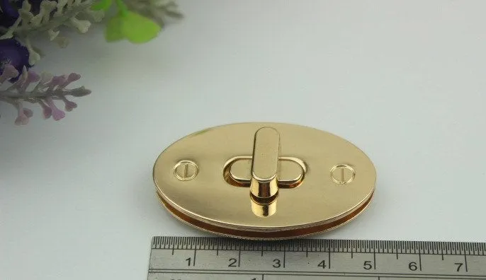 Oval Twist Turn Lock Bag Hardware Gold Silver Gunmetal Bronze 2/20 pcs Handmade Purse Handbag Making Metal 50 30mm 2 1 1/8" Supplies