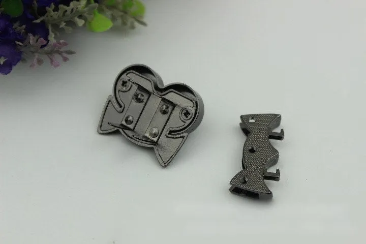 Owl Twist Turn Lock Bag Hardware Gold Silver Gunmetal Bronze 1/10 pcs Handmade Purse Handbag Making Metal 37 32 mm 1 1/2 1 1/4"" Supplies