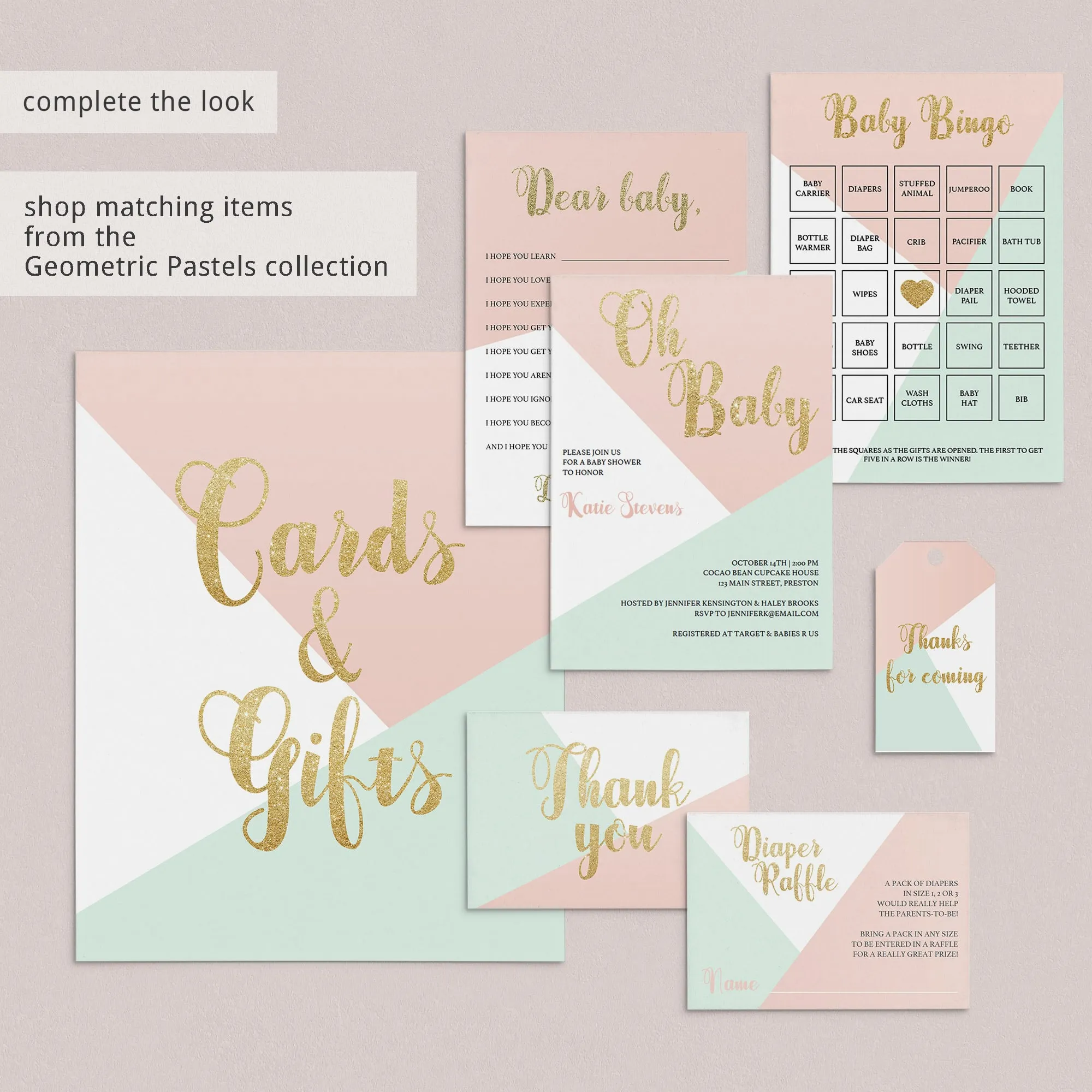 Pastel Baby Shower Invitation Kit Templates
