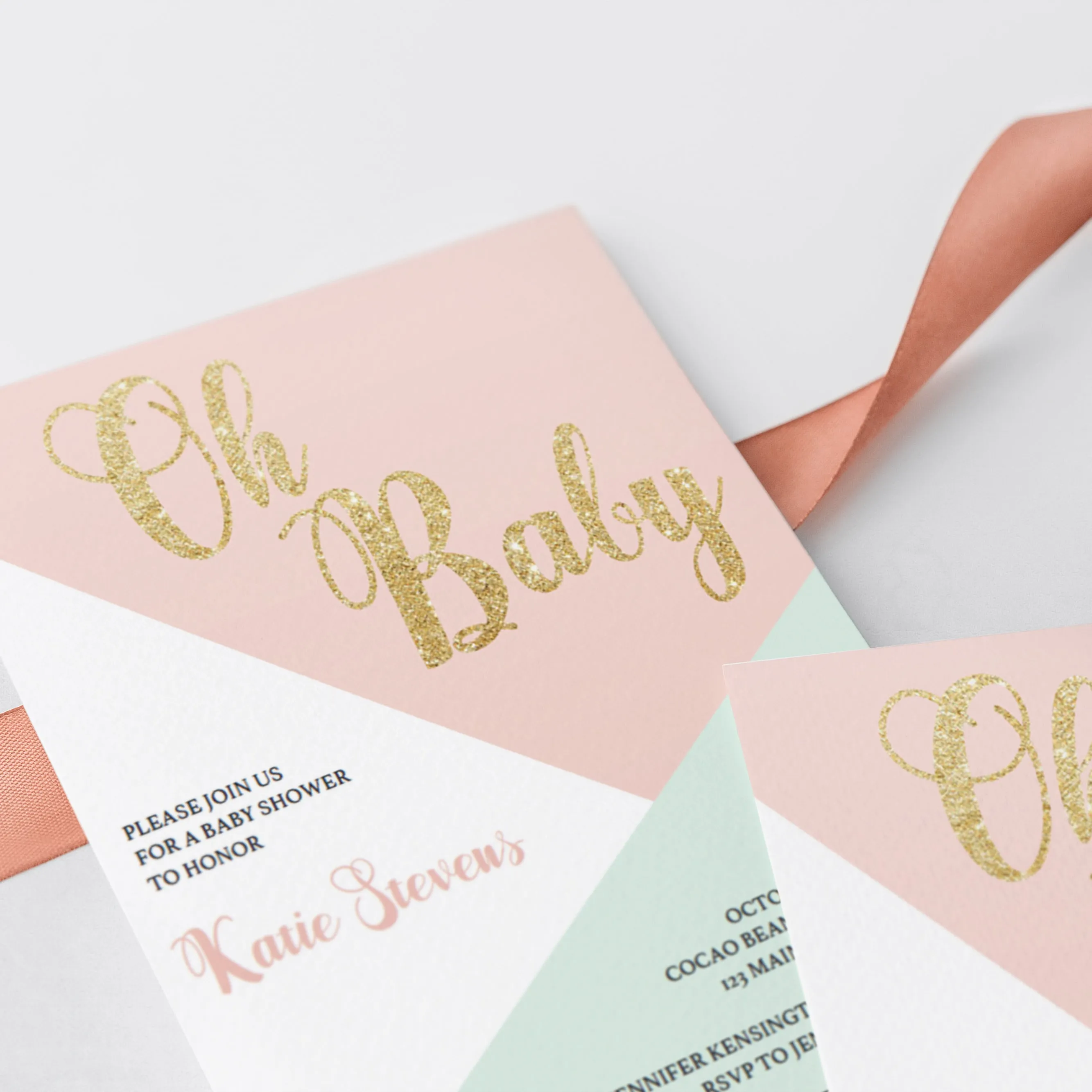 Pastel Baby Shower Invitation Kit Templates