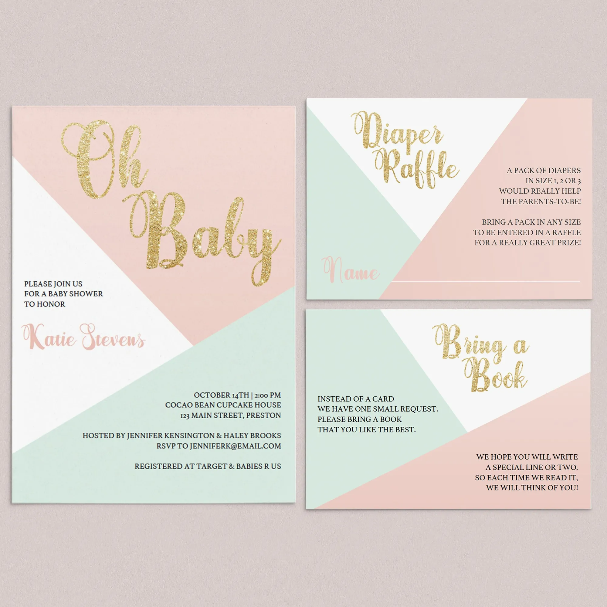 Pastel Baby Shower Invitation Kit Templates