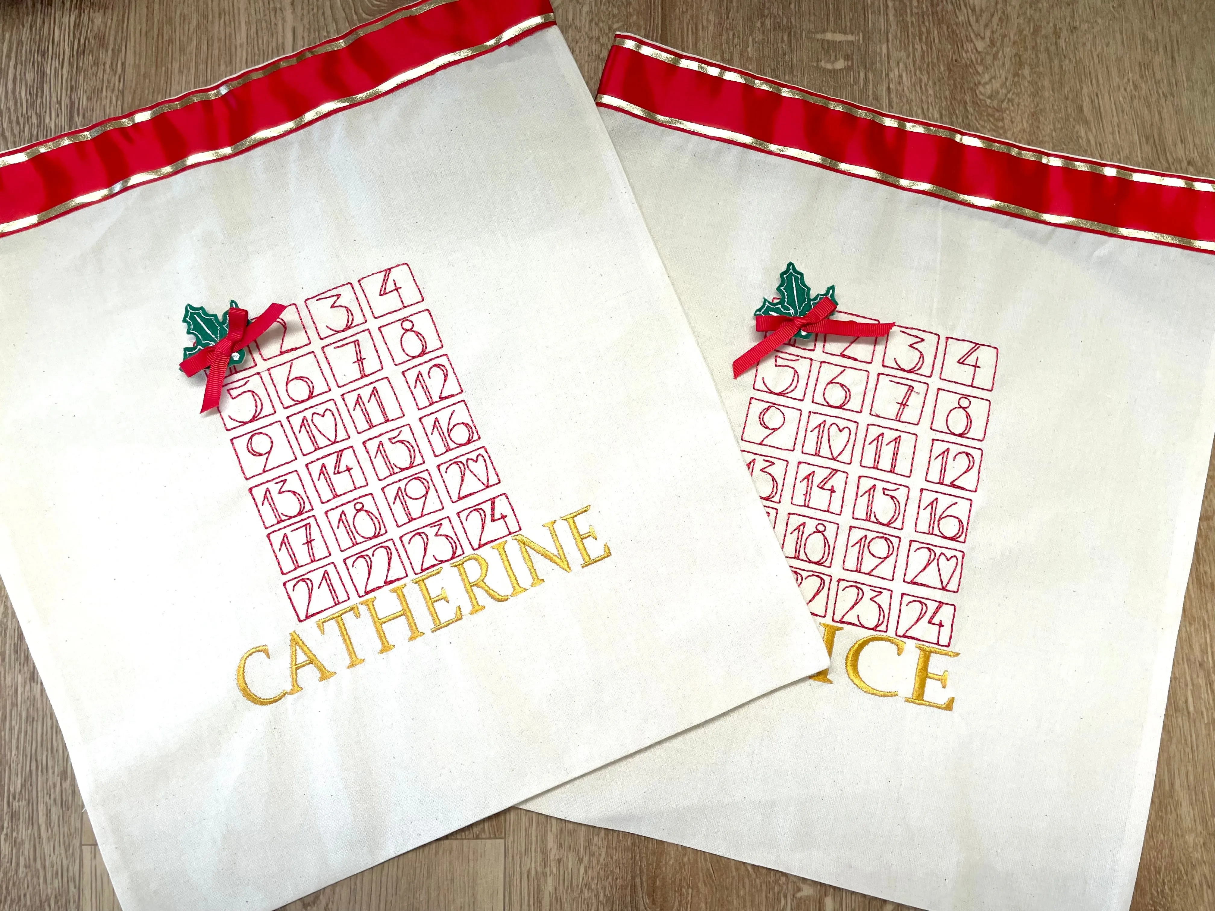 Personalised Advent Calendar sack
