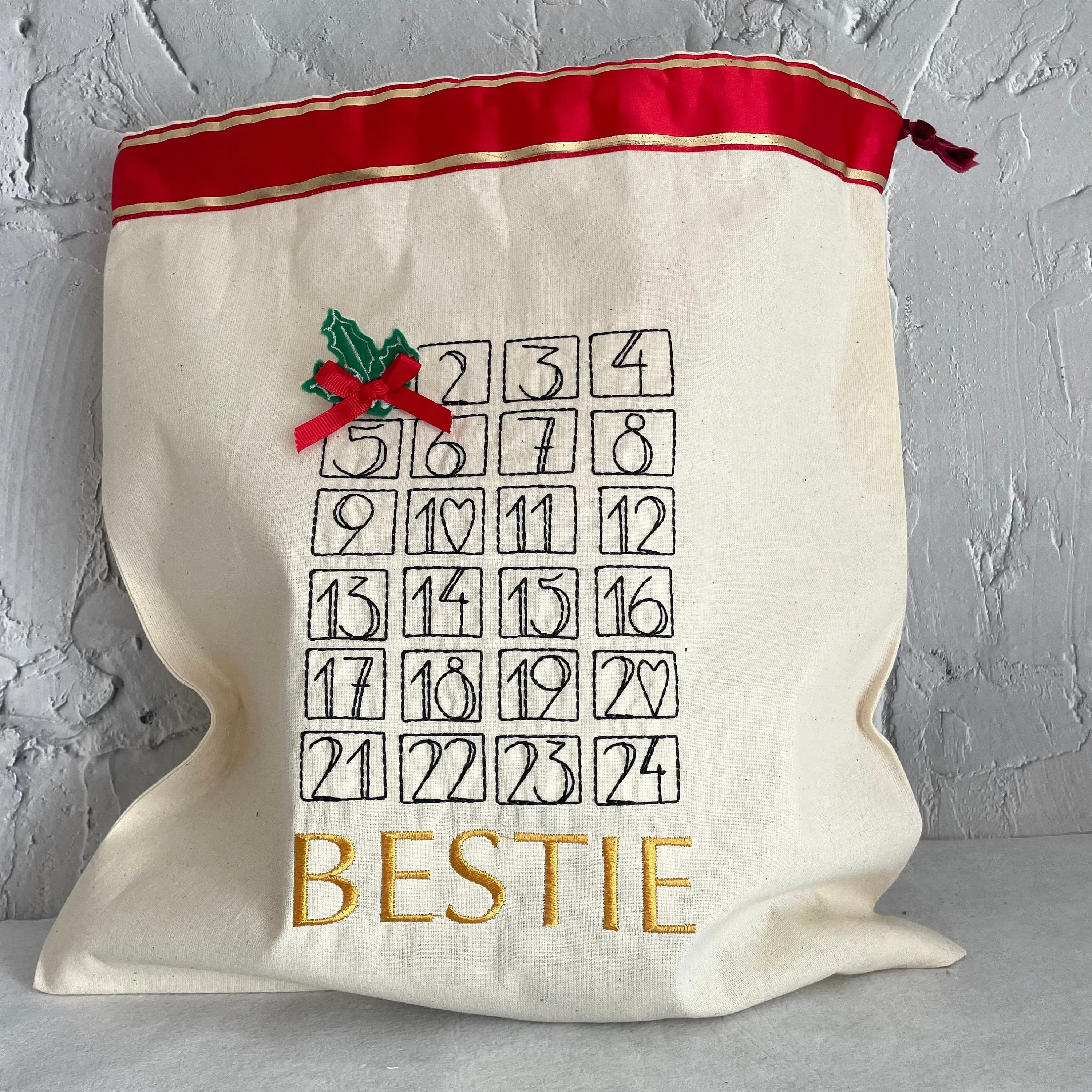 Personalised Advent Calendar sack
