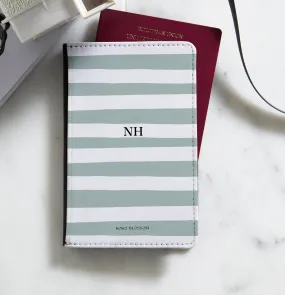 Personalised Passport Holder | Sorrento Stripe in Sage