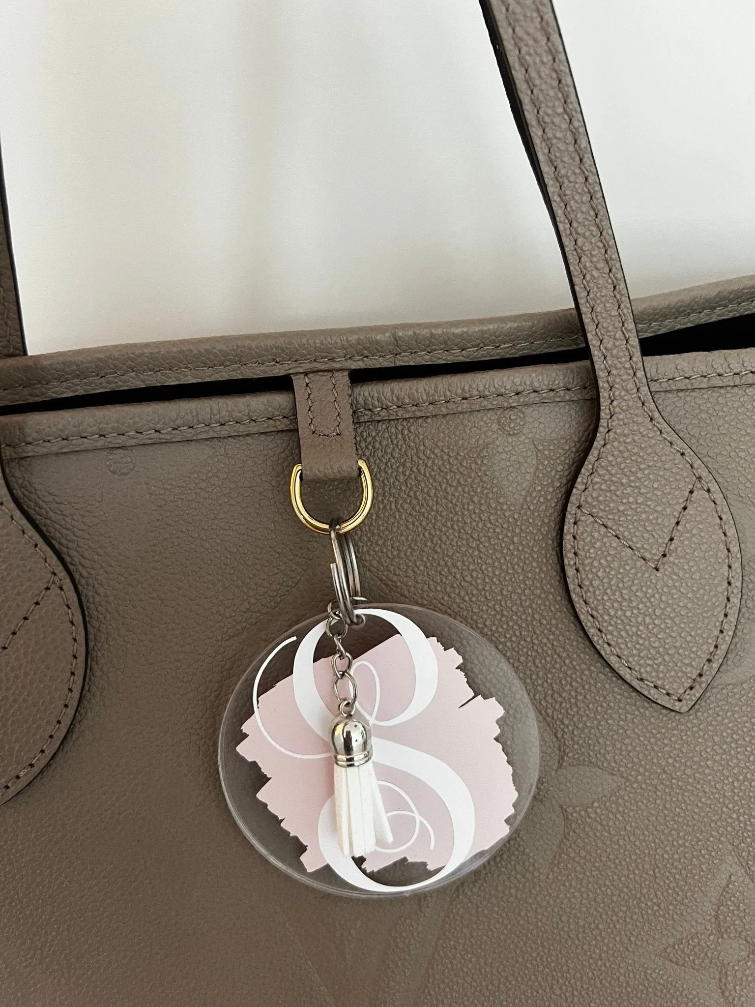 Personalized acrylic keychain with pastel brush stroke