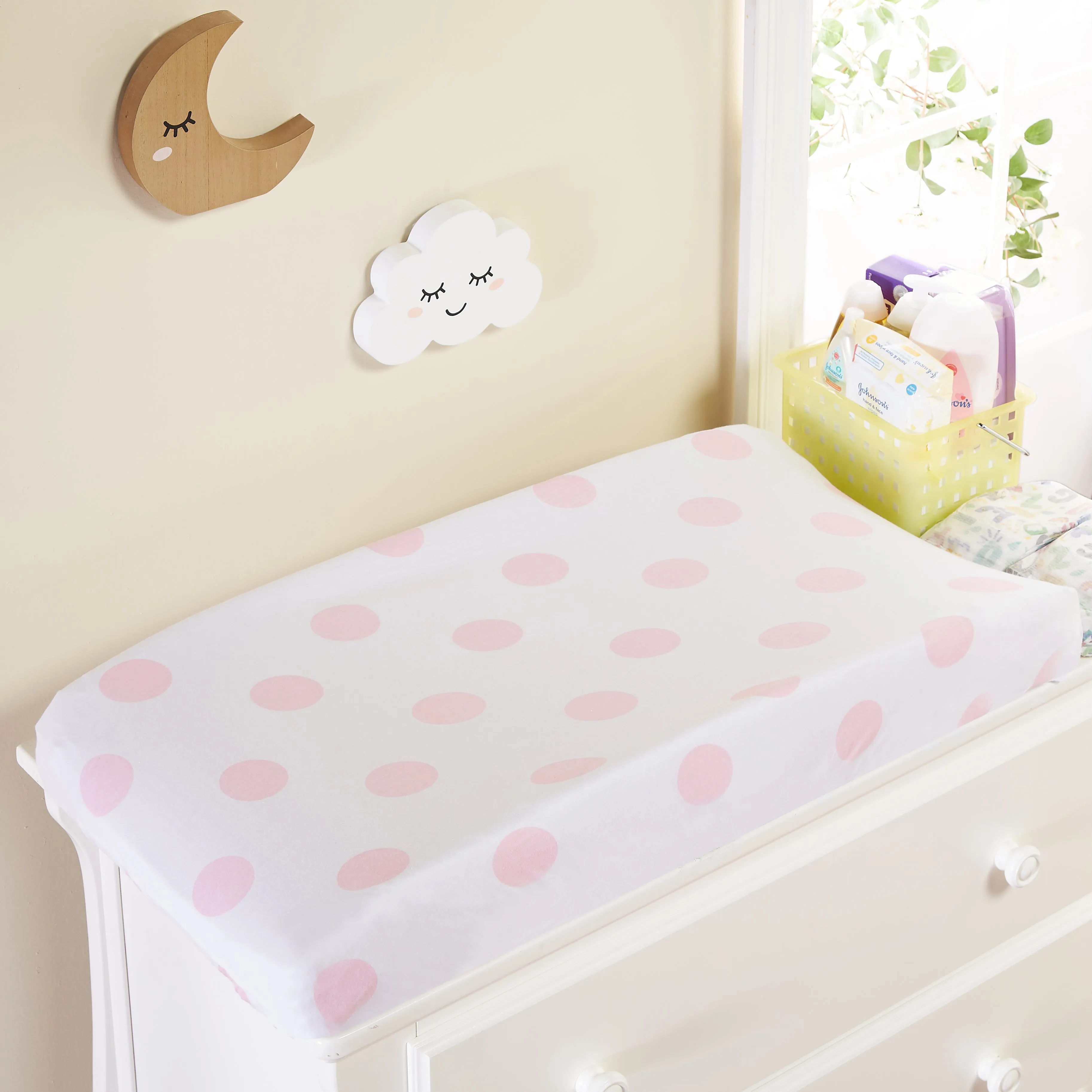 Pink/White Hearts and Dots 2 Pack Changing Pad Cover