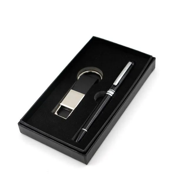 PU leather Keychain with Pen Gift Set
