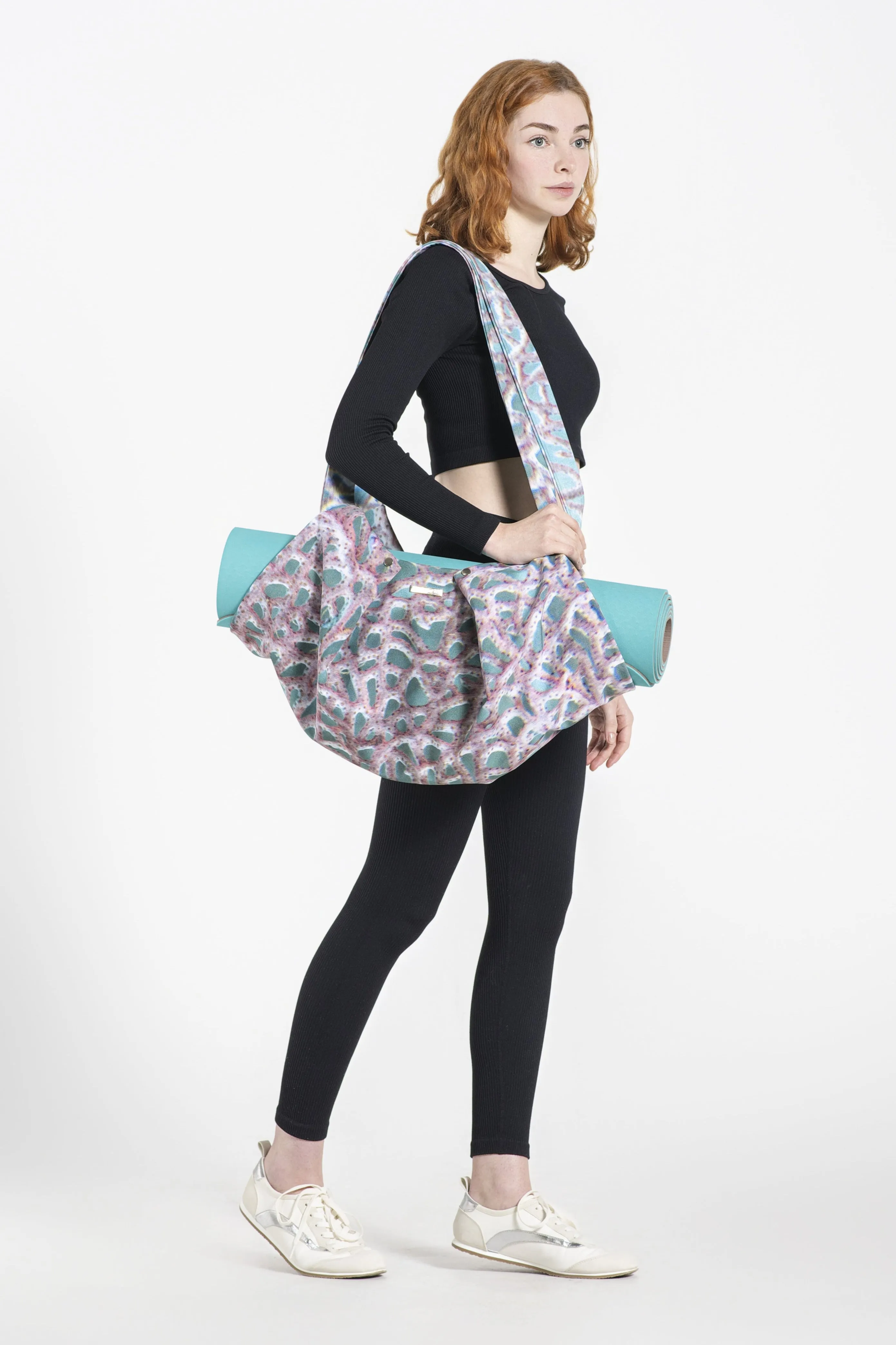 Purple Coral Yoga Bag with Zipper