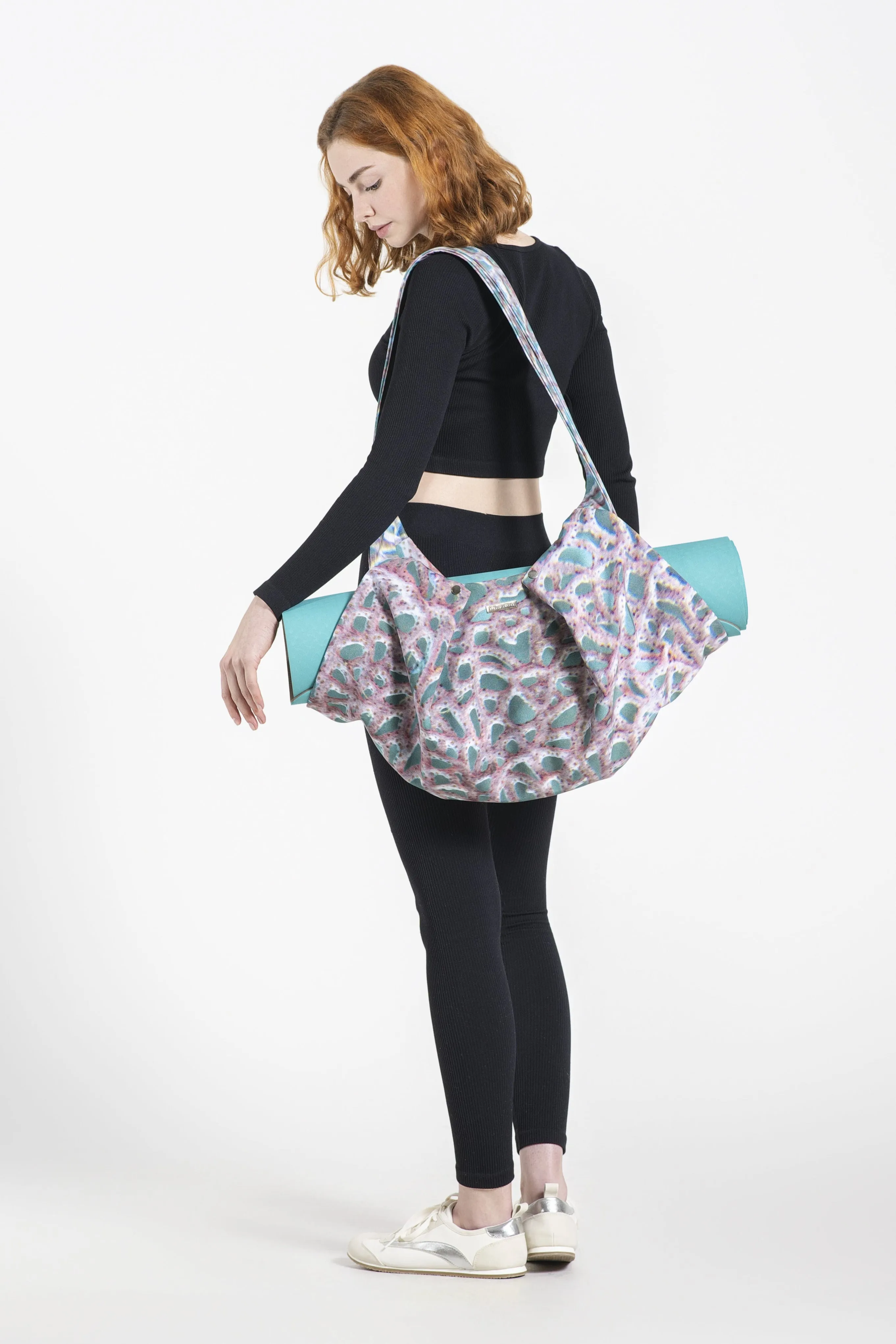 Purple Coral Yoga Bag with Zipper