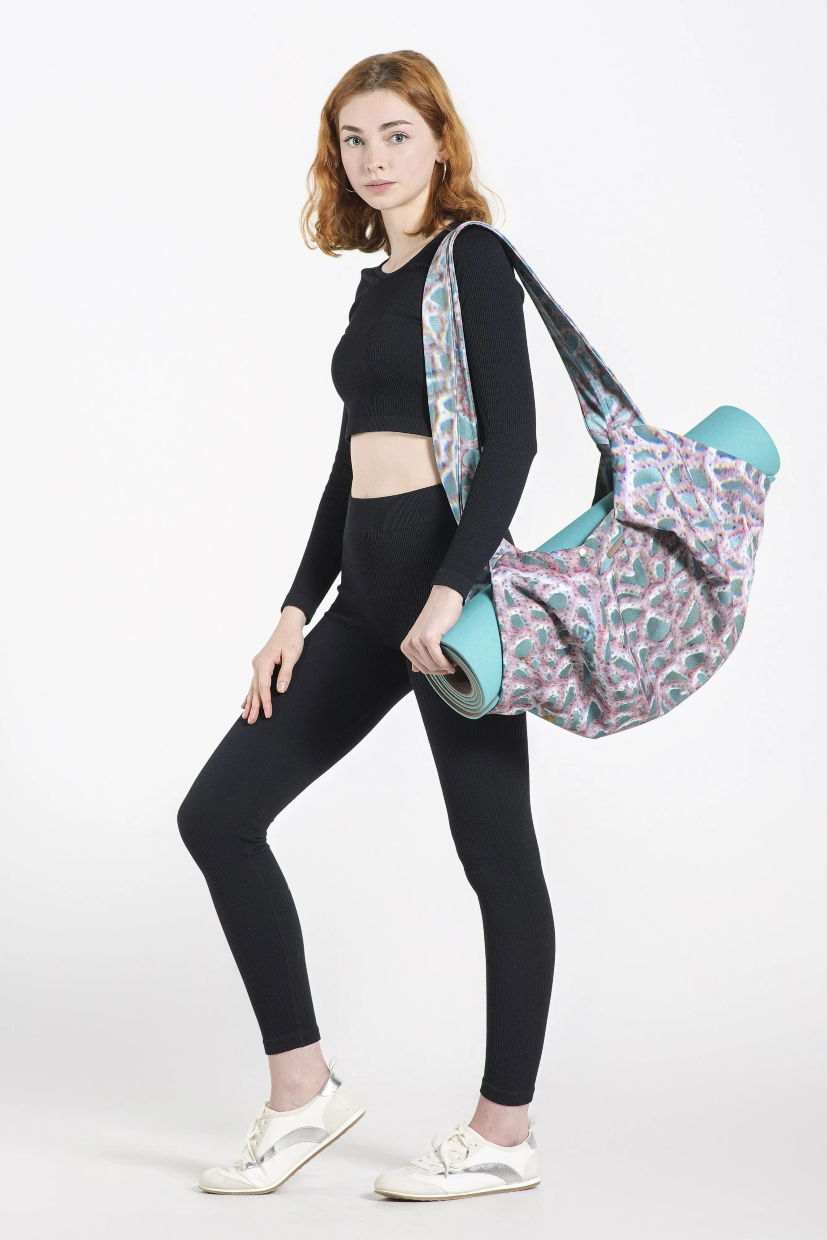 Purple Coral Yoga Bag with Zipper