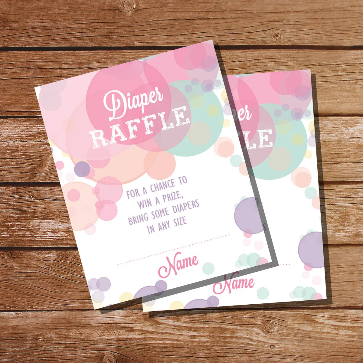 Ready To Pop Baby Shower Diaper Raffle Cards
