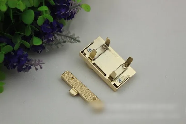 Rectangle Twist Press Lock Bag Hardware Gold 1/10 pcs Handmade Purse Handbag Making Metal 53 30 mm 2 1/8 1 1/8" Organizer Luggage Supplies