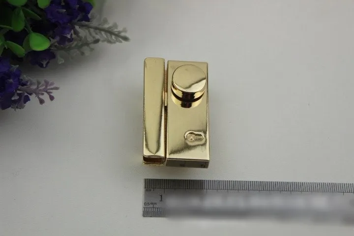 Rectangle Twist Press Lock Bag Hardware Gold 1/10 pcs Handmade Purse Handbag Making Metal 53 30 mm 2 1/8 1 1/8" Organizer Luggage Supplies