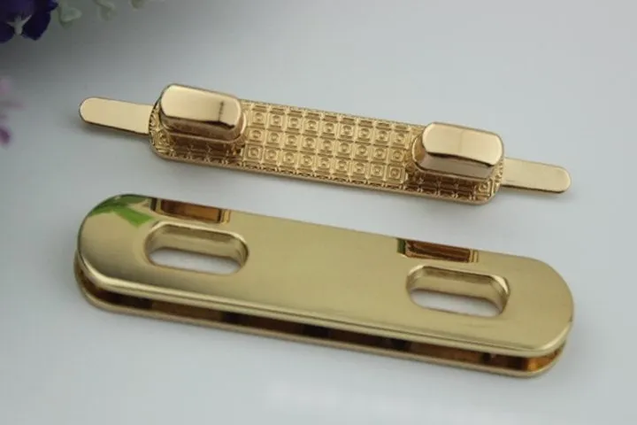 Rectangle Twist Press Lock Bag Hardware Light Gold 1/10 pcs Handmade Purse Handbag Making Metal 75 18 mm 3 3/4" Organizer Luggage Supplies