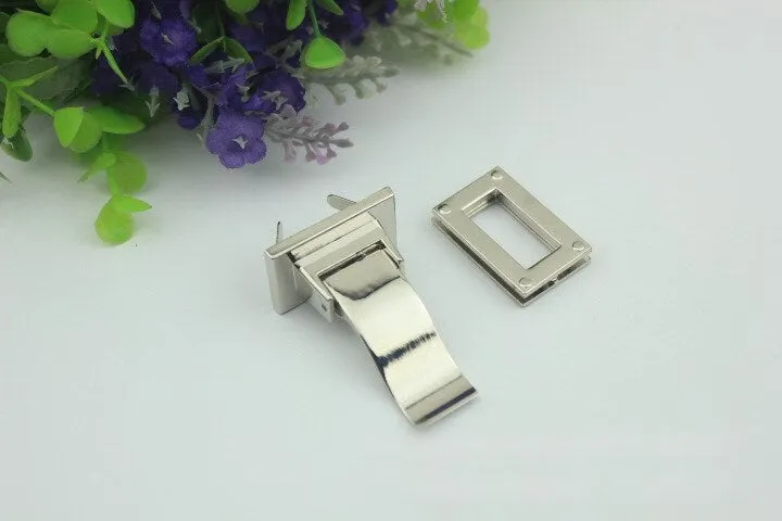 Rectangle Twist Turn Lock Bag Hardware Gold Silver Gunmetal Bronze 1/10 pcs Handmade Purse Handbag Making Metal 33 21mm 1 1/4 7/8" Supplies