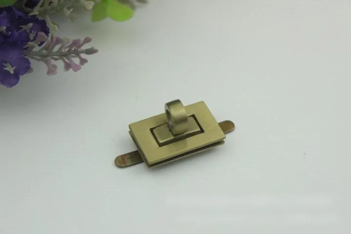 Rectangle Twist Turn Lock Bag Hardware Gold Silver Gunmetal Bronze 2/20 pcs Handmade Purse Handbag Making Metal 25 17 mm 1 5/8" Supplies