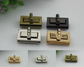 Rectangle Twist Turn Lock Bag Hardware Gold Silver Gunmetal Bronze 2/20 pcs Handmade Purse Handbag Making Metal 31 17mm 1 1/4 5/8" Supplies