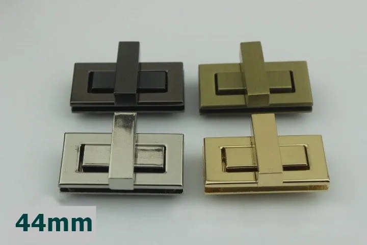 Rectangle Twist Turn Lock Bag Hardware Gold Silver Gunmetal Bronze Handmade Purse Handbag Making Metal 32 44 50 mm Supplies