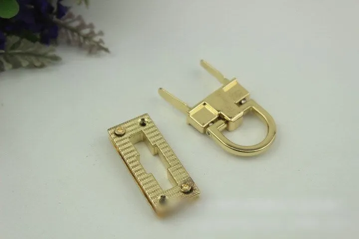 Rectangle Twist Turn Lock Bag Hardware Light Gold Gunmetal Black 1/10 pcs Handmade Purse Handbag Making Metal 41 17 mm 1 5/8 5/8" Supplies