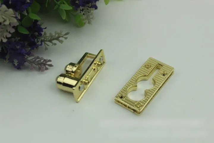 Rectangle Twist Turn Lock Bag Hardware Light Gold Gunmetal Bronze 1/10 pcs Handmade Purse Handbag Making Metal 50 20 mm 2 7/8" Supplies Bulk
