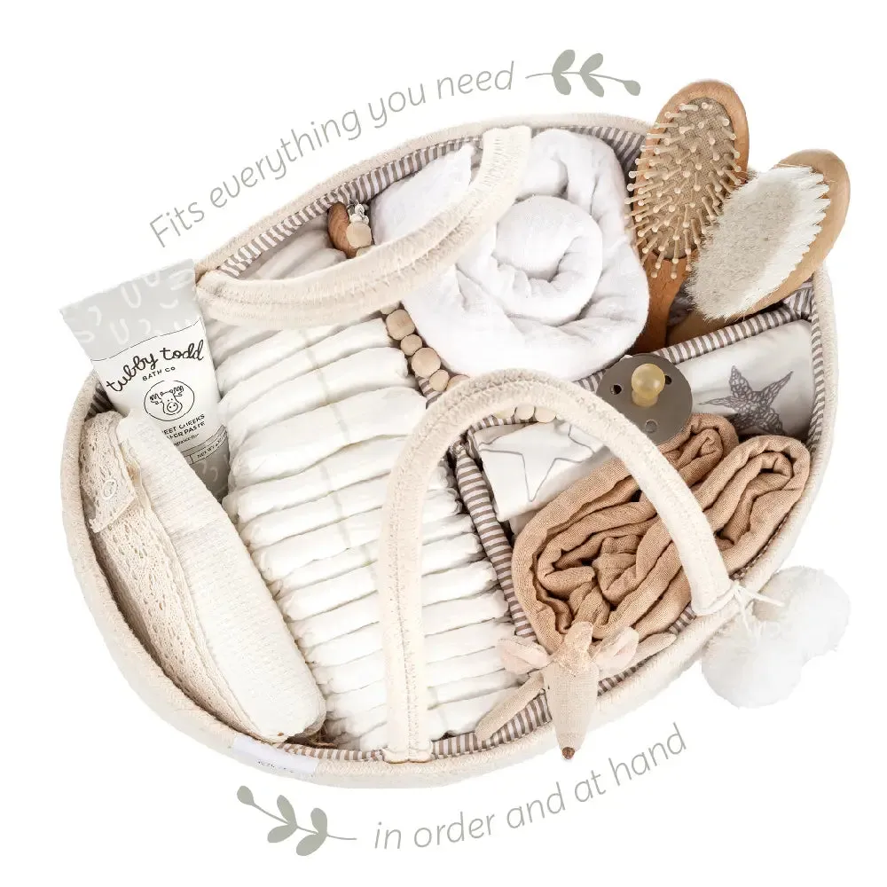 Rope Diaper Caddy - Beige