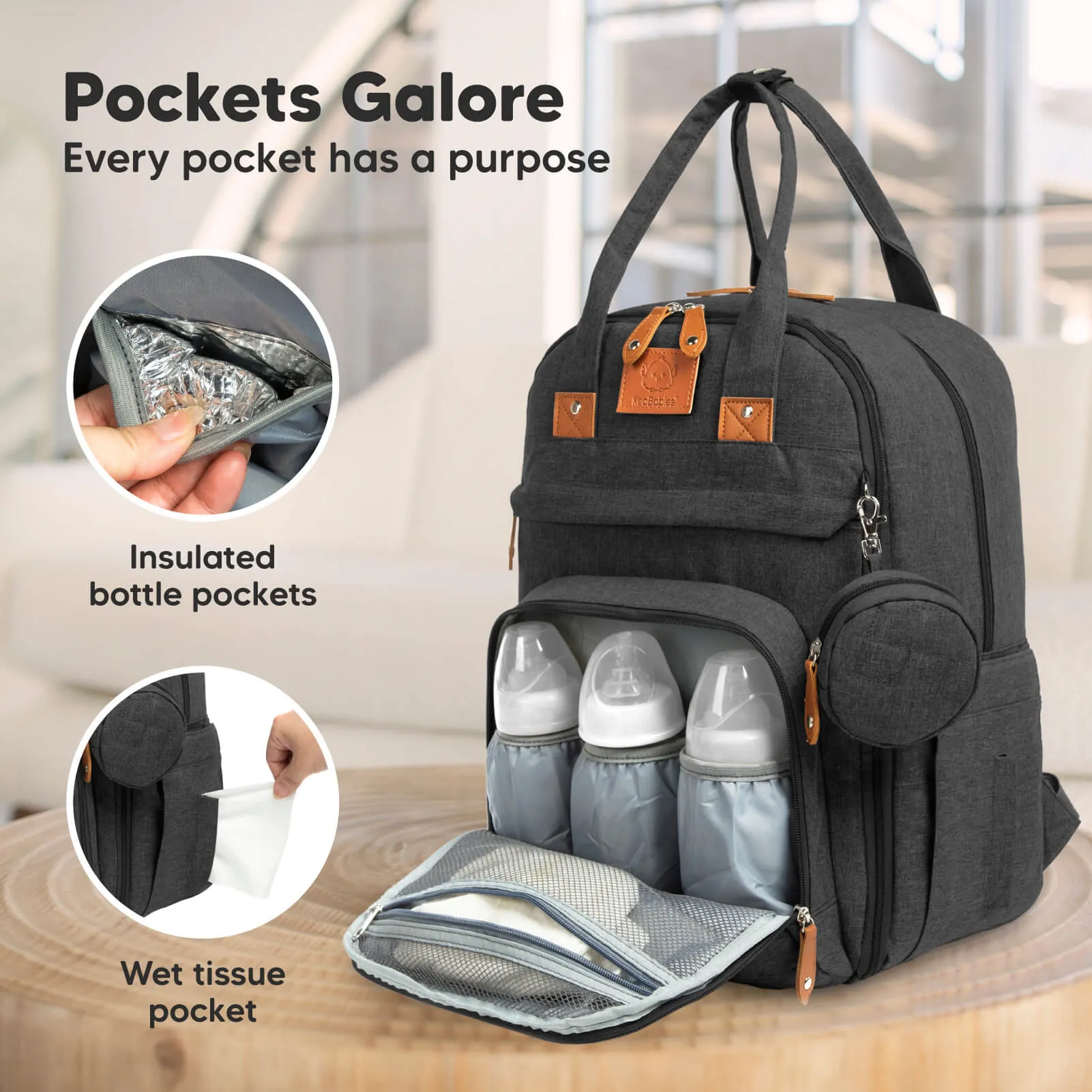 Rove Diaper Bag (Charcoal)