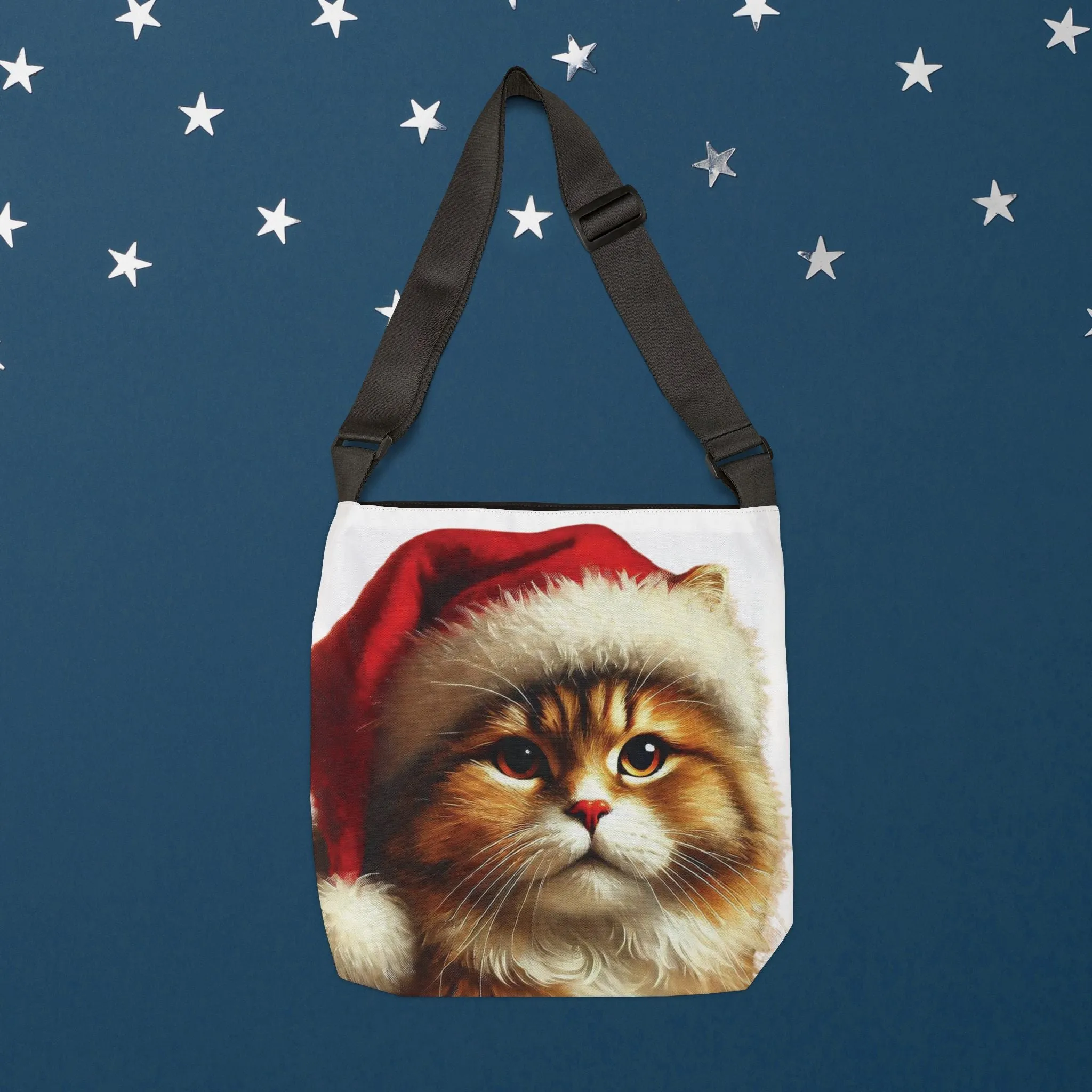 Santa Cat Lover - Adjustable Strap Tote Bag