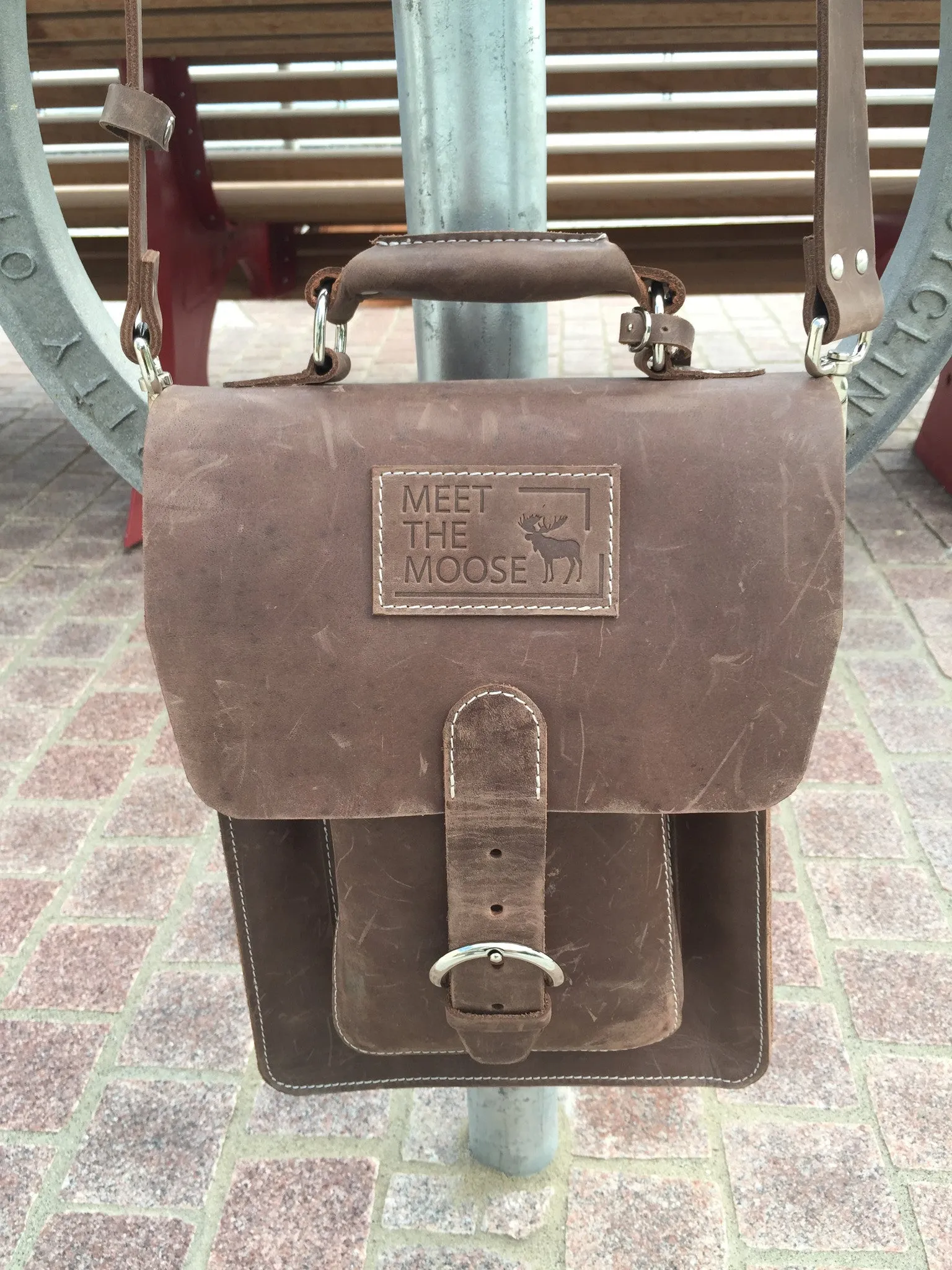 Satchel / Leather Messenger Bag - Light Brown