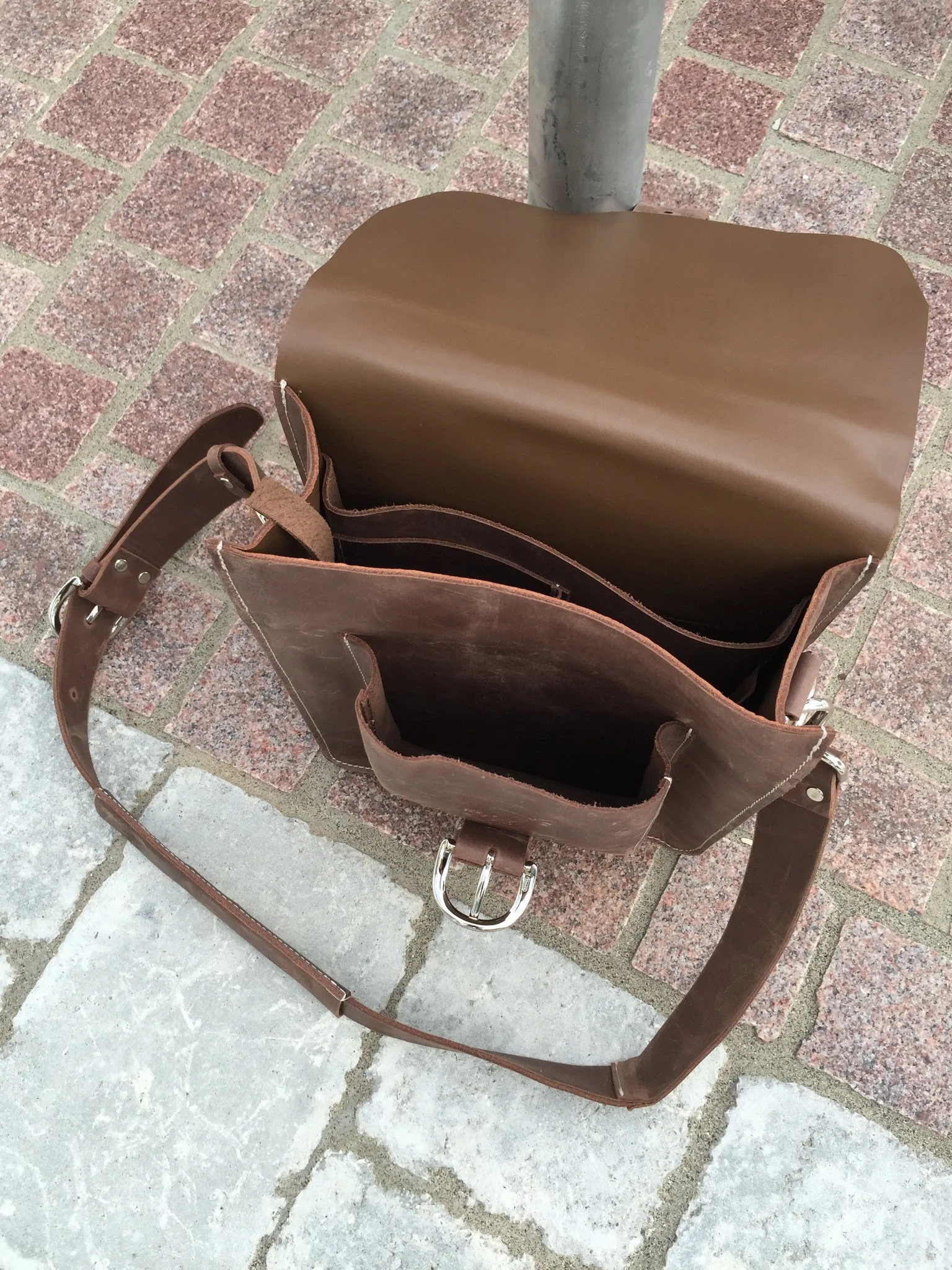 Satchel / Leather Messenger Bag - Light Brown