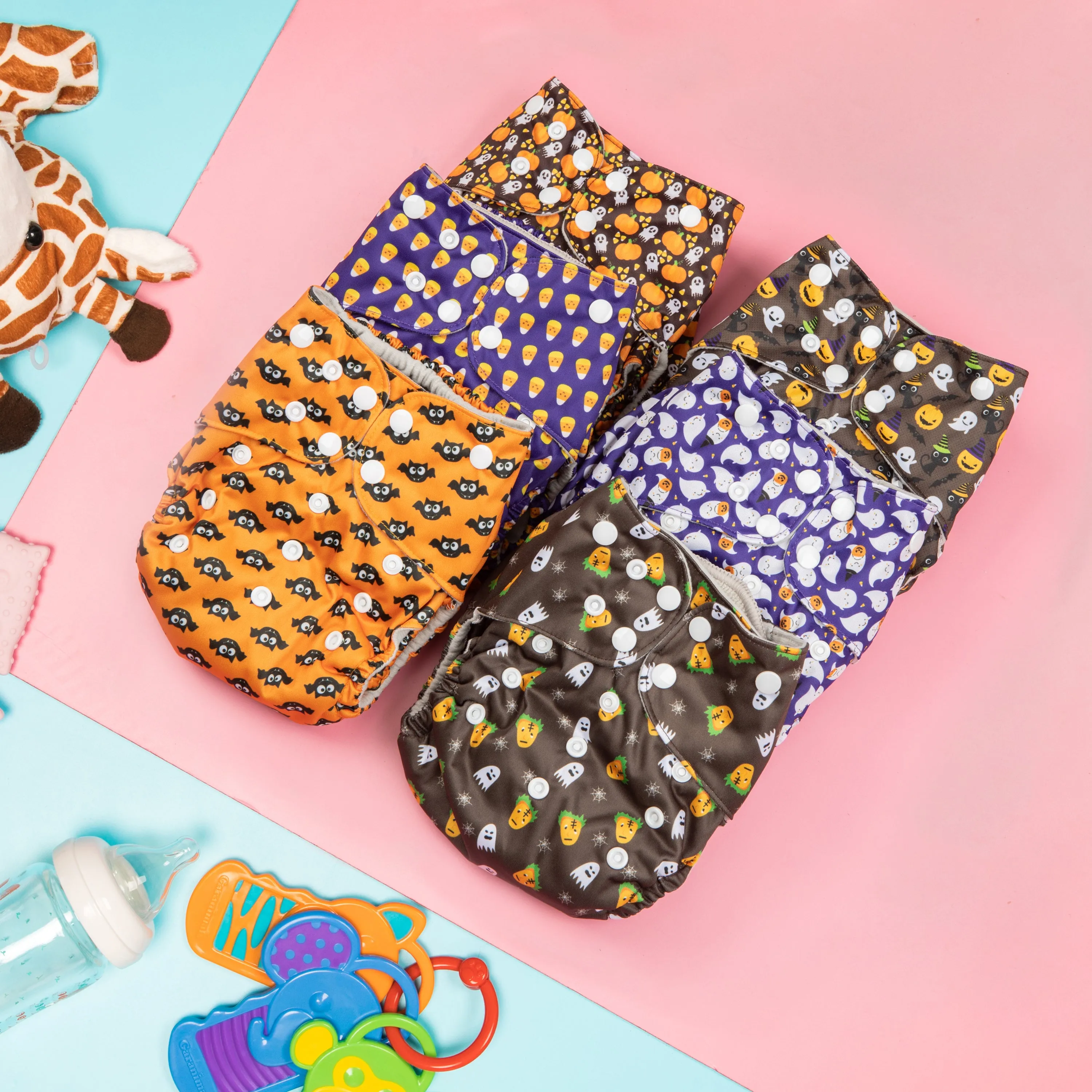 Simple Being Halloween Print Unisex Reusable Baby Cloth Diapers