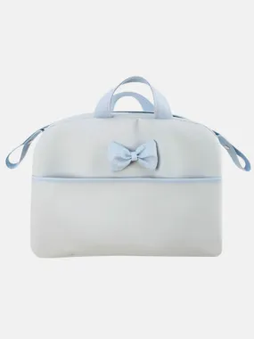 Spanish Changing Bag with Bow - Grey Blue