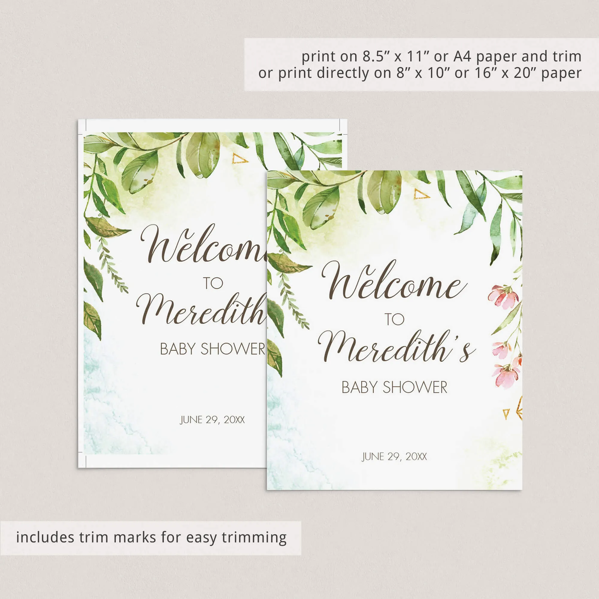 Spring Baby Shower Party Pack Printables
