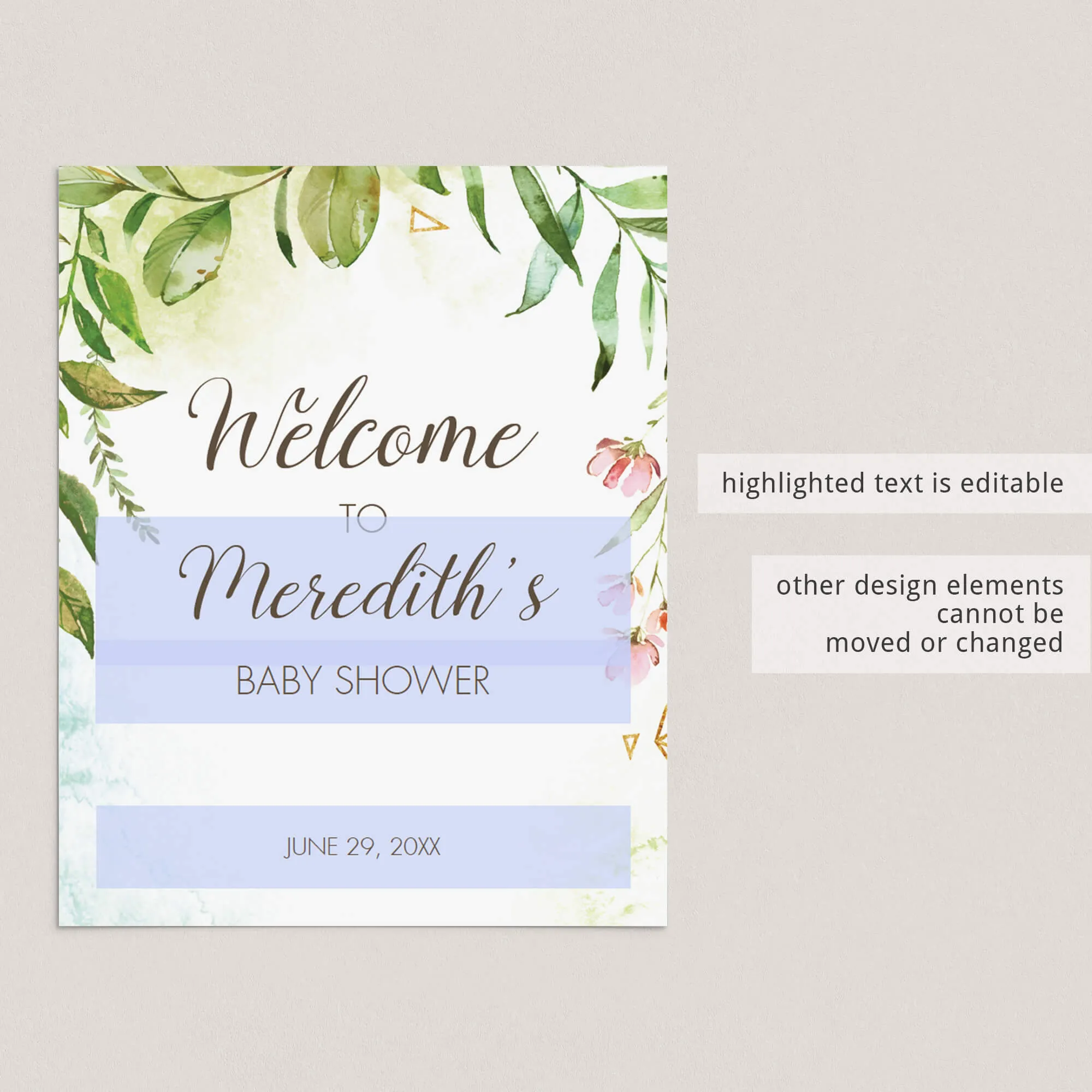 Spring Baby Shower Party Pack Printables